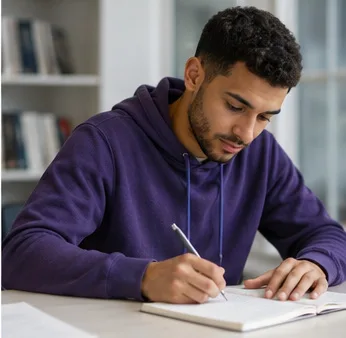 Un apprenant travaille son allemand